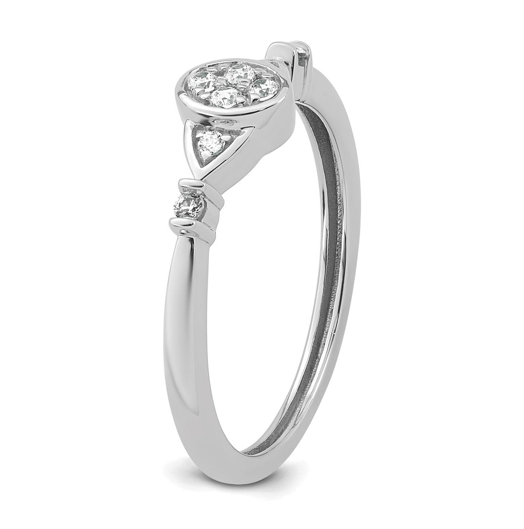 14K Yellow Or White Gold Complete Diamond Cluster Oval Engagement Ring