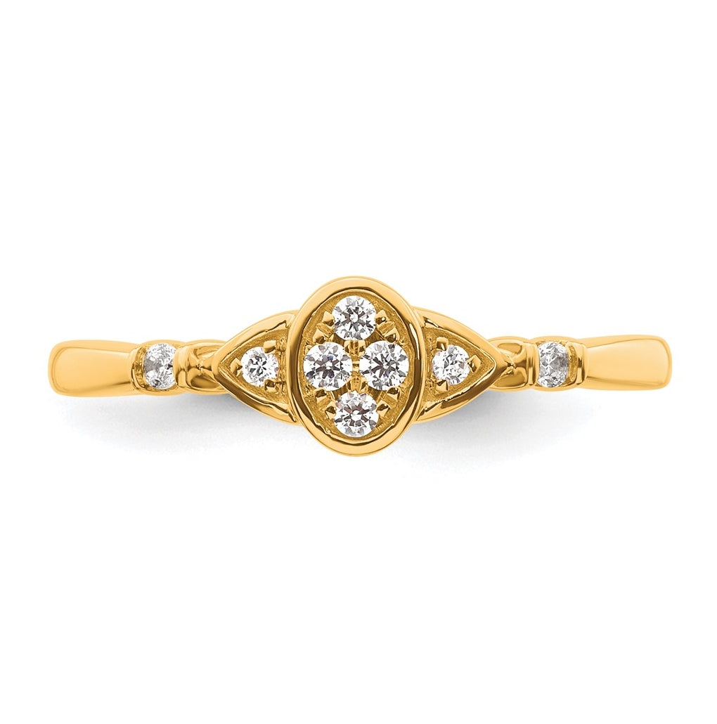 14K Yellow Or White Gold Complete Diamond Cluster Oval Engagement Ring