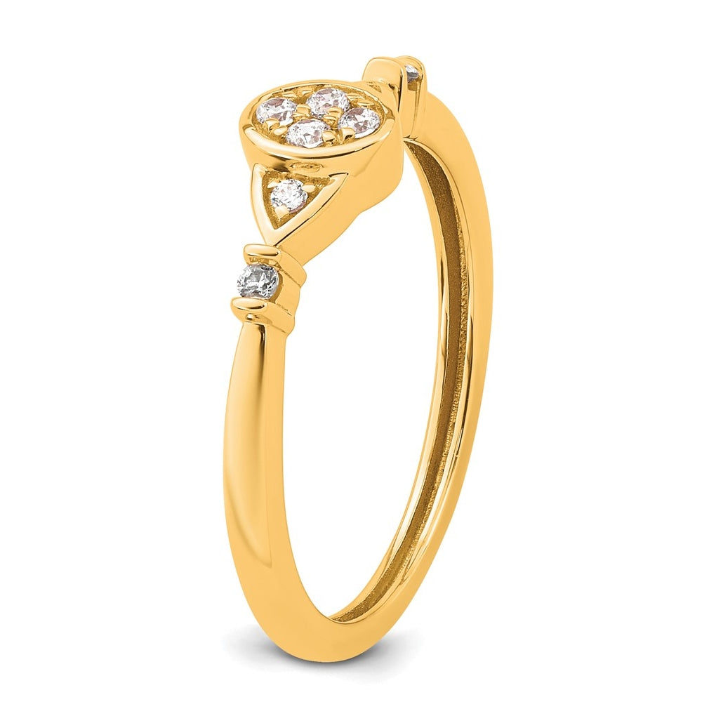 14K Yellow Or White Gold Complete Diamond Cluster Oval Engagement Ring