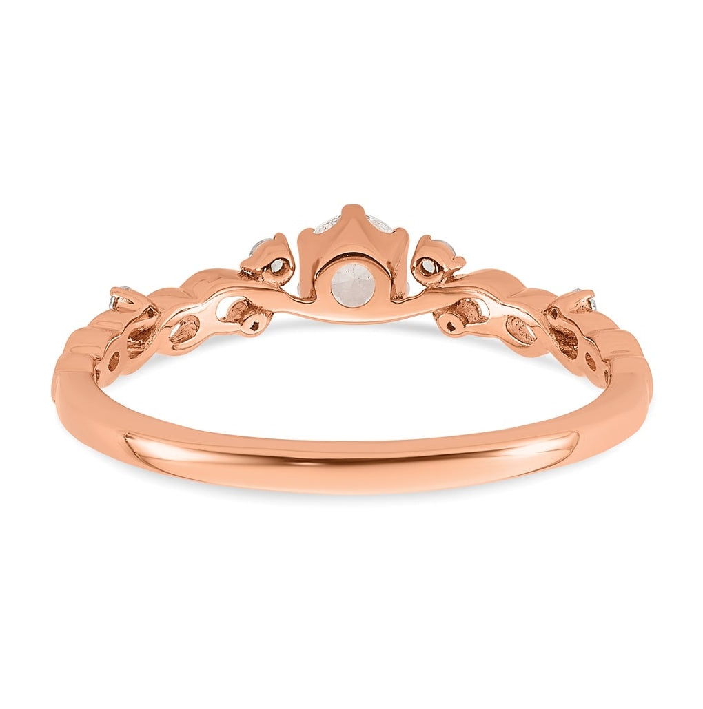 14K Yellow Or Rose Gold Polished Complete Diamond Infinity Design Promise Ring