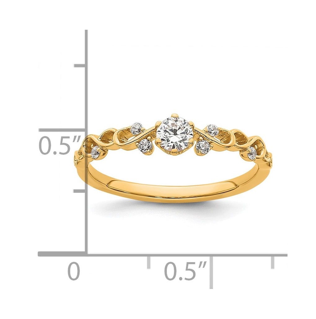 14K Yellow Or Rose Gold Polished Complete Diamond Infinity Design Promise Ring