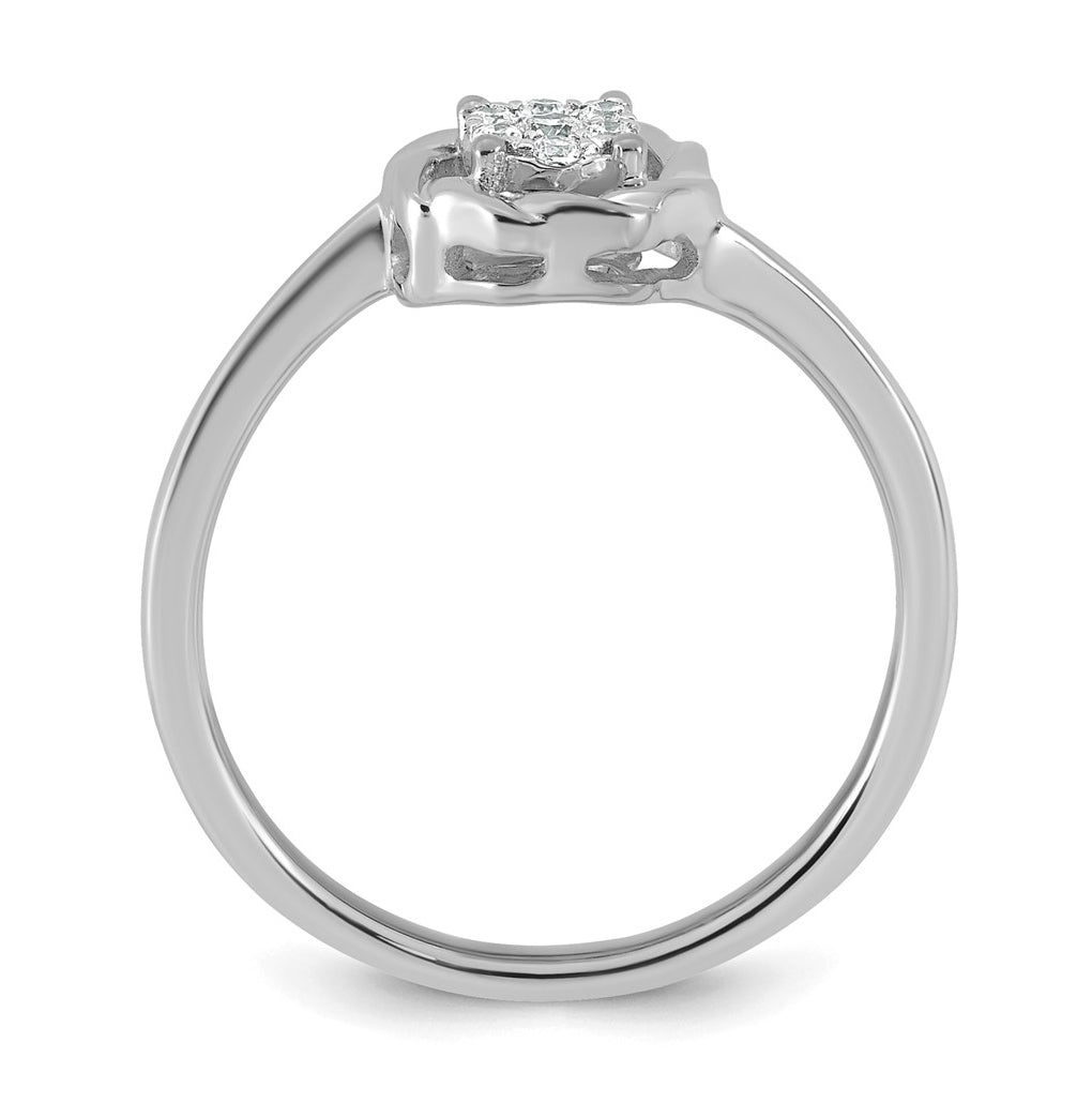 14K Yellow Or White Gold Complete Diamond Cluster Round Engagement Ring