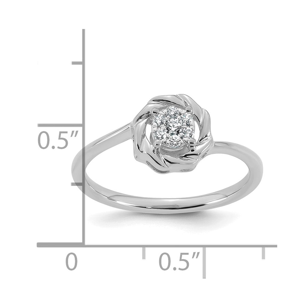 14K Yellow Or White Gold Complete Diamond Cluster Round Engagement Ring