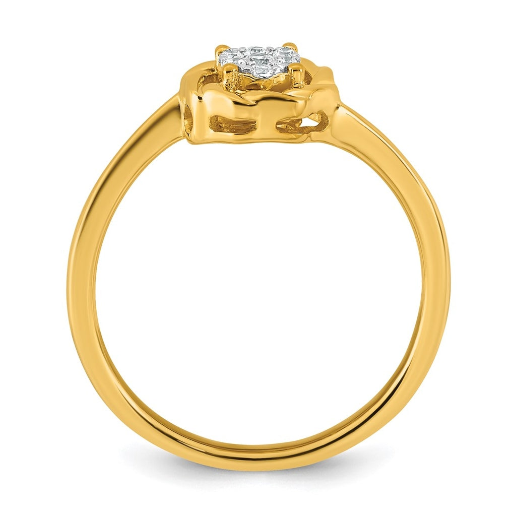 14K Yellow Or White Gold Complete Diamond Cluster Round Engagement Ring