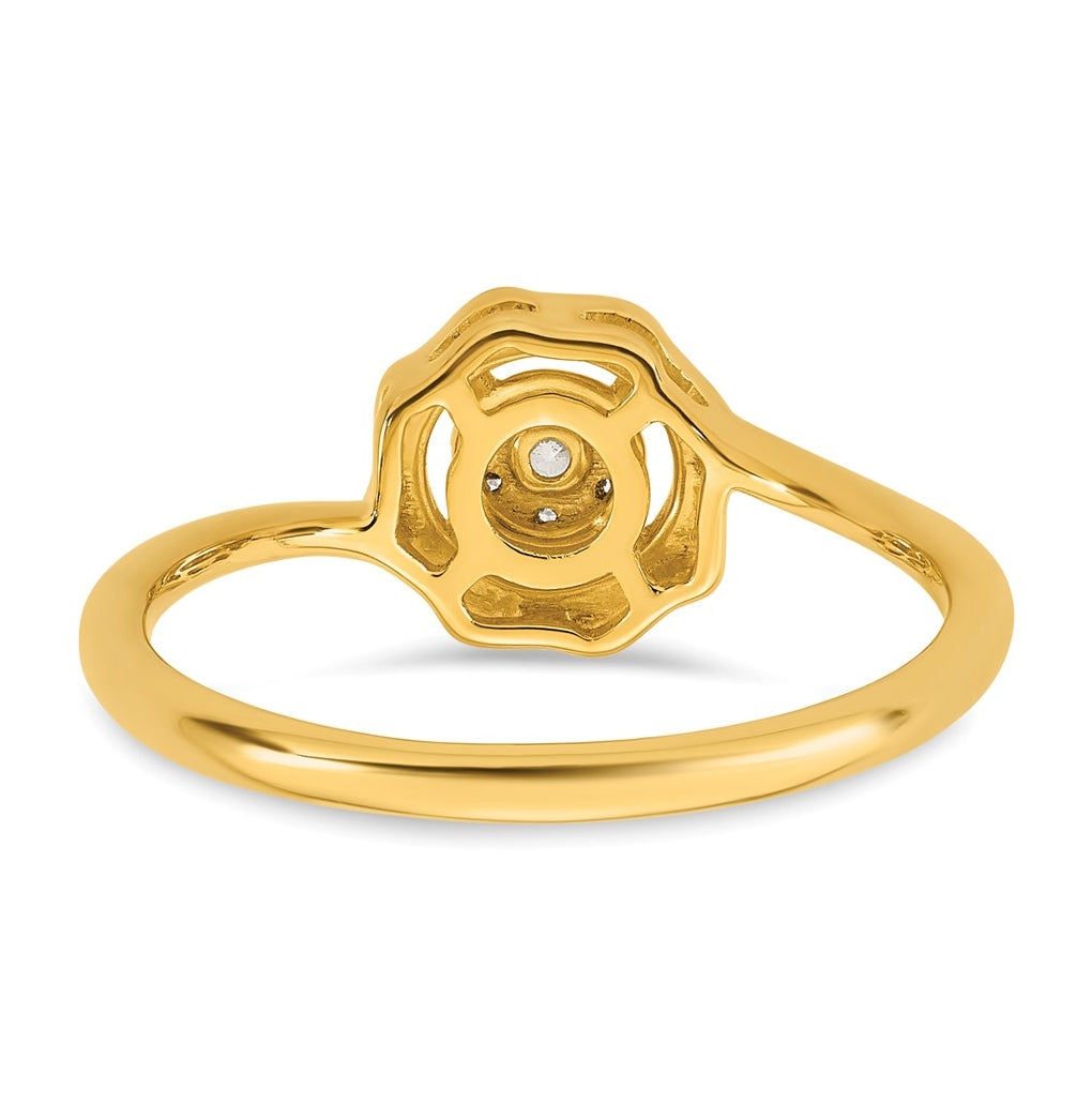 14K Yellow Or White Gold Complete Diamond Cluster Round Engagement Ring