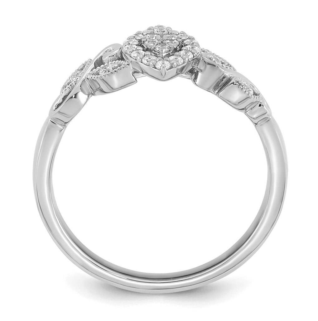 14K Rose Or White Gold Complete Diamond Cluster Marquise Engagement Ring
