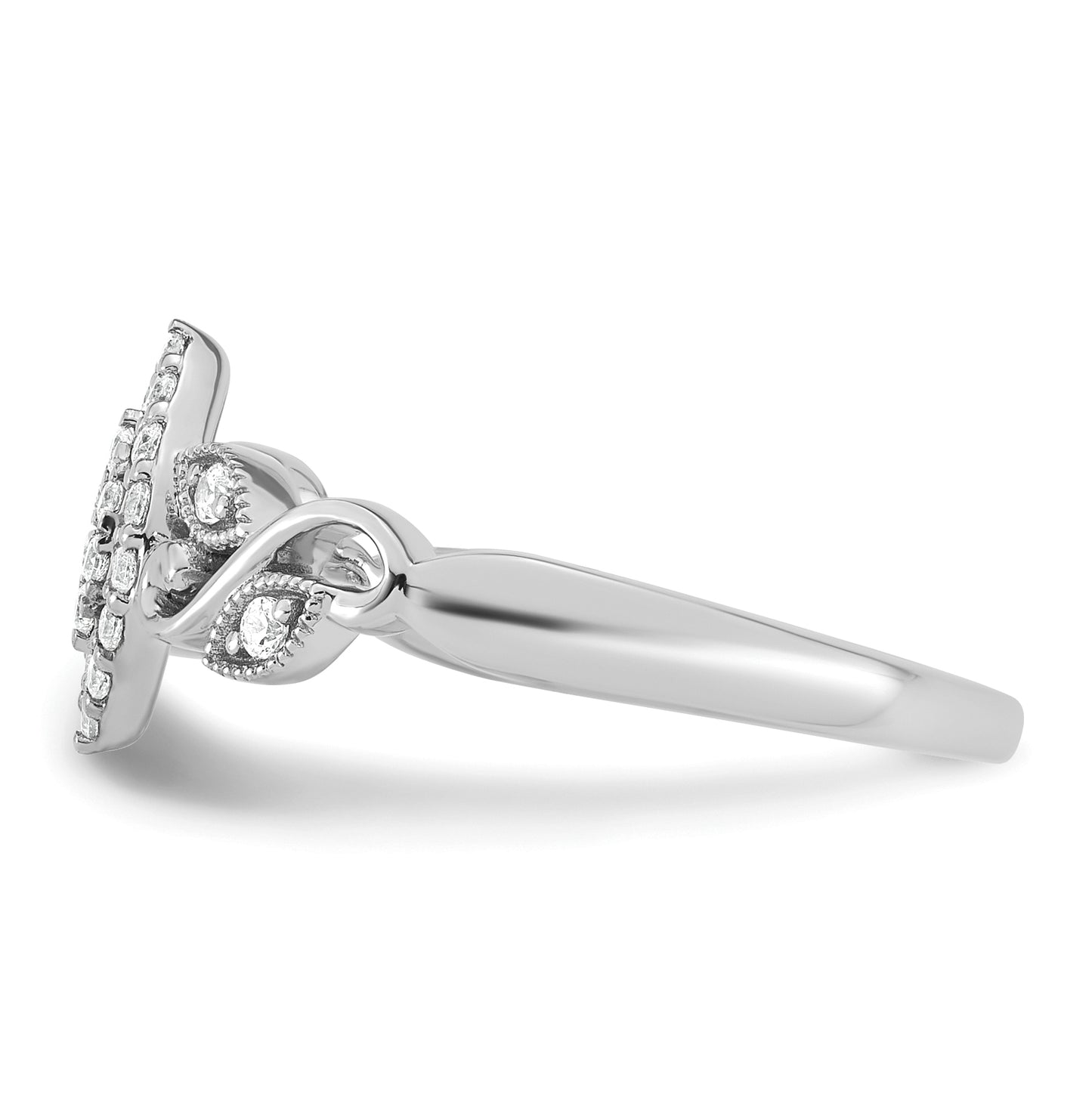 14K Rose Or White Gold Complete Diamond Cluster Marquise Engagement Ring