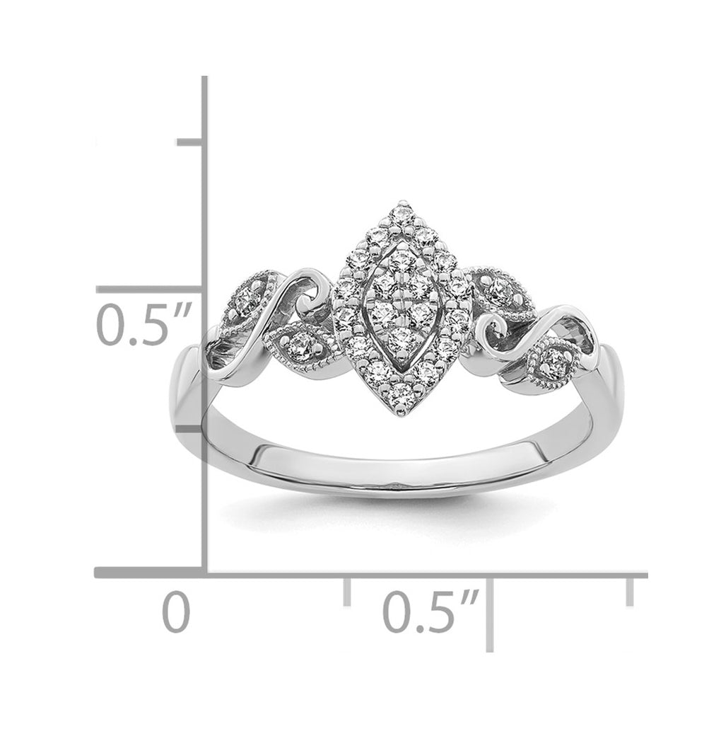 14K Rose Or White Gold Complete Diamond Cluster Marquise Engagement Ring