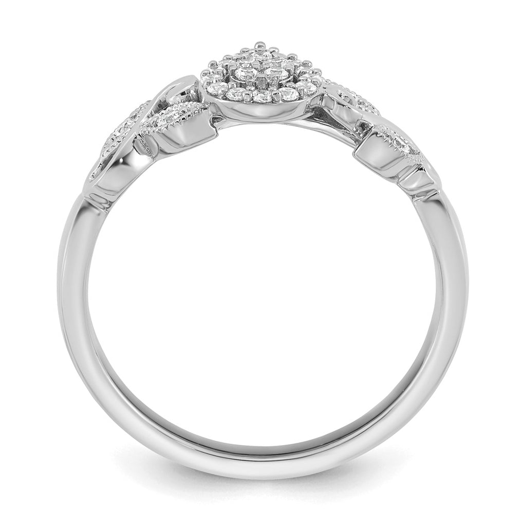 14K Rose Or White Gold Complete Diamond Cluster Teardrop Engagement Ring