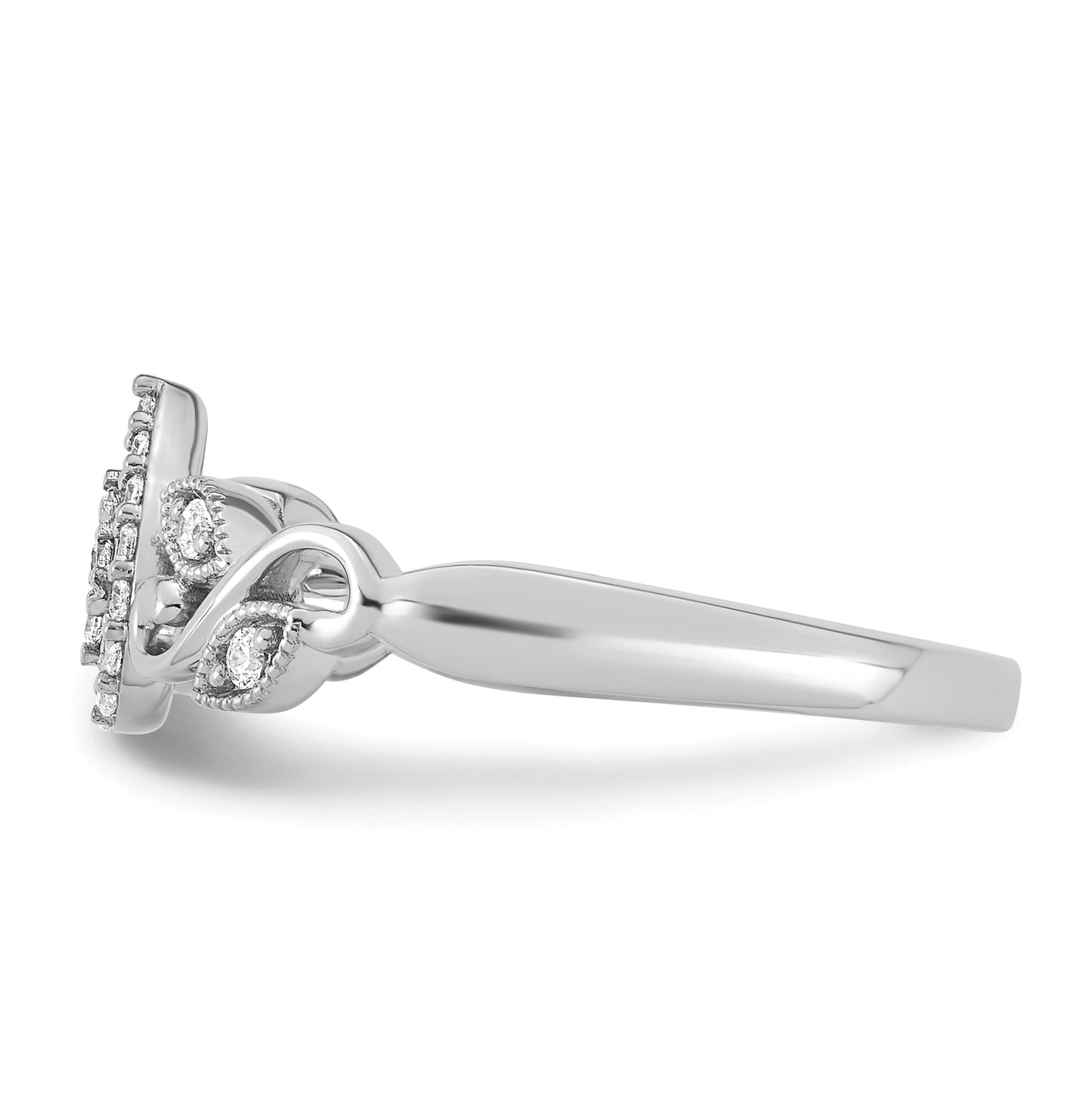 14K Rose Or White Gold Complete Diamond Cluster Teardrop Engagement Ring