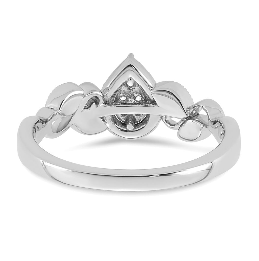 14K Rose Or White Gold Complete Diamond Cluster Teardrop Engagement Ring