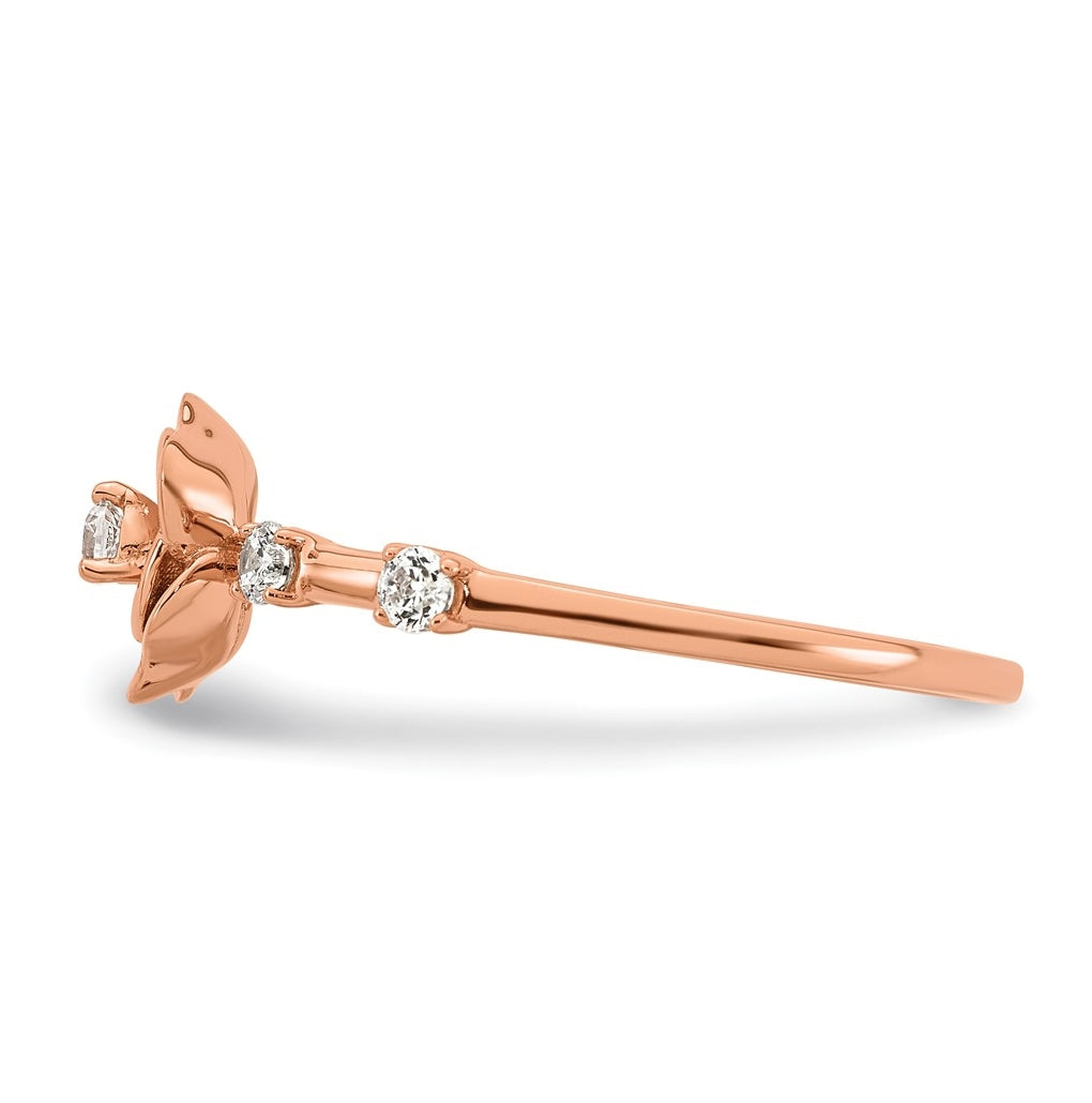 14K Rose Gold Complete Diamond Rose Promise Ring