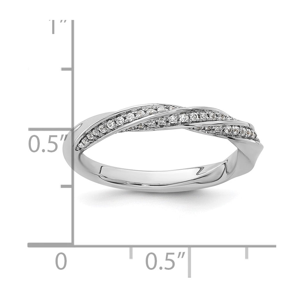 14k White Gold Complete Diamond Twisted Wedding Band