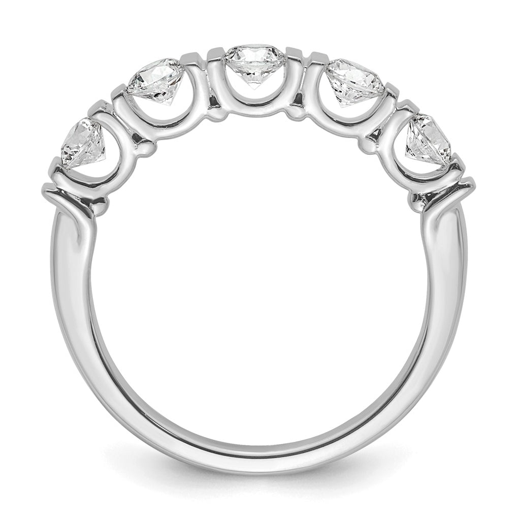 14K Yellow Or White Gold Complete Diamond Tension Set 5-Stone Wedding Band