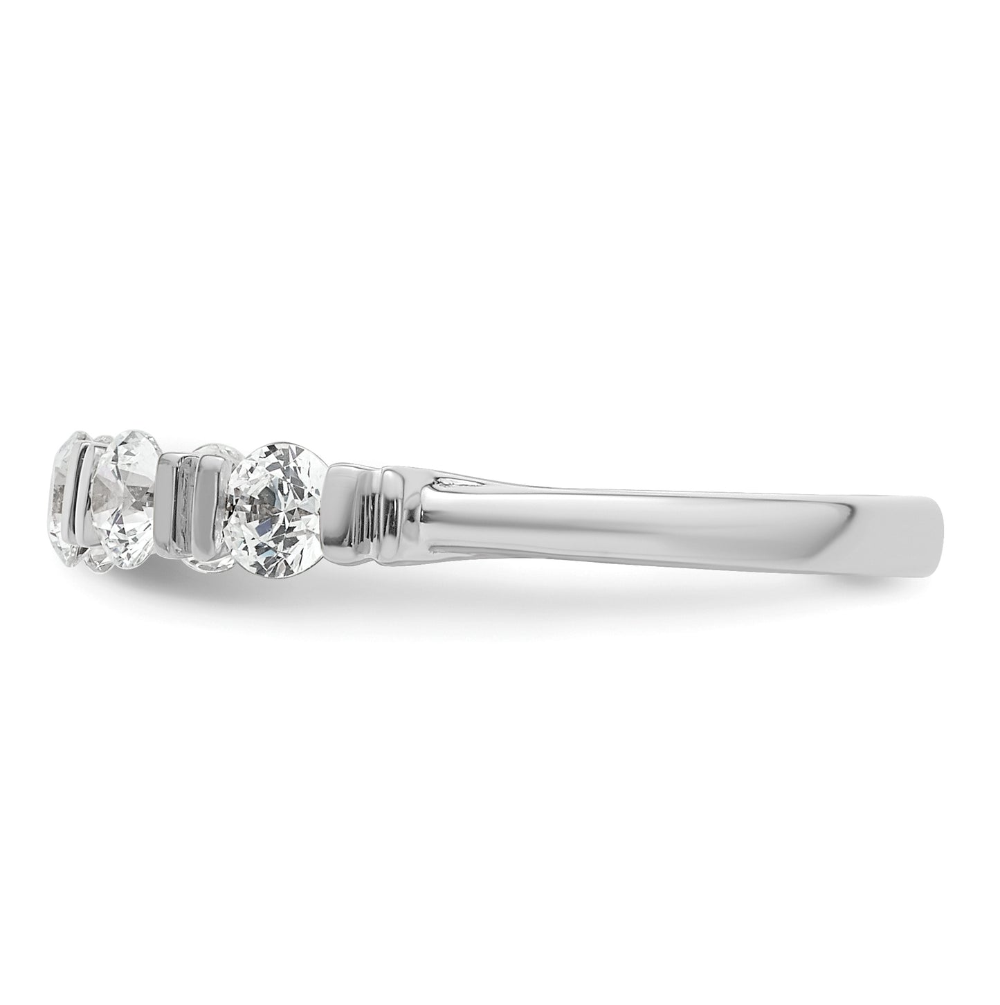 14K Yellow Or White Gold Complete Diamond Tension Set 5-Stone Wedding Band