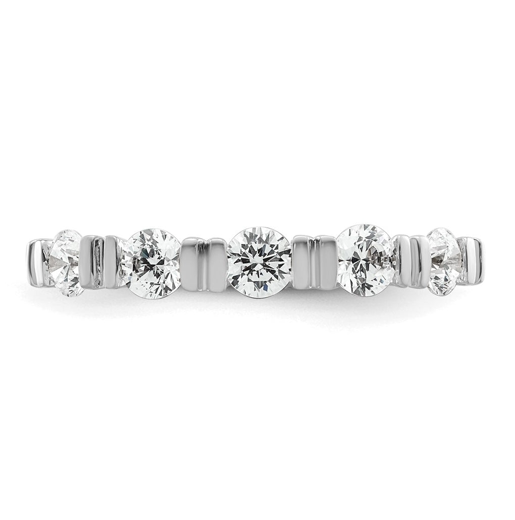 14K Yellow Or White Gold Complete Diamond Tension Set 5-Stone Wedding Band