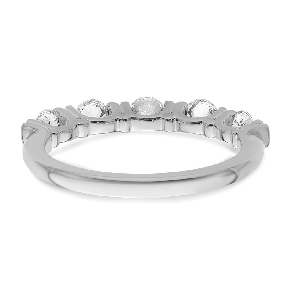 14K Yellow Or White Gold Complete Diamond Tension Set 5-Stone Wedding Band