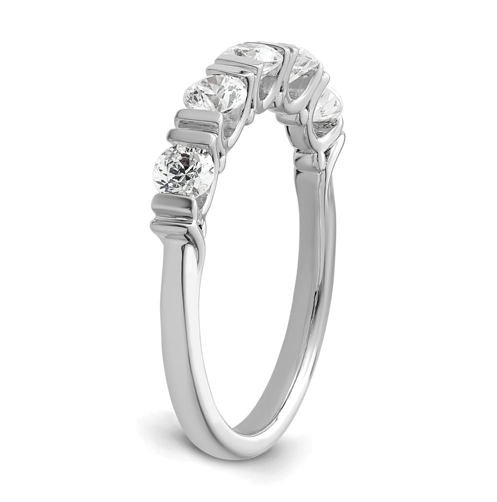 14K Yellow Or White Gold Complete Diamond Tension Set 5-Stone Wedding Band