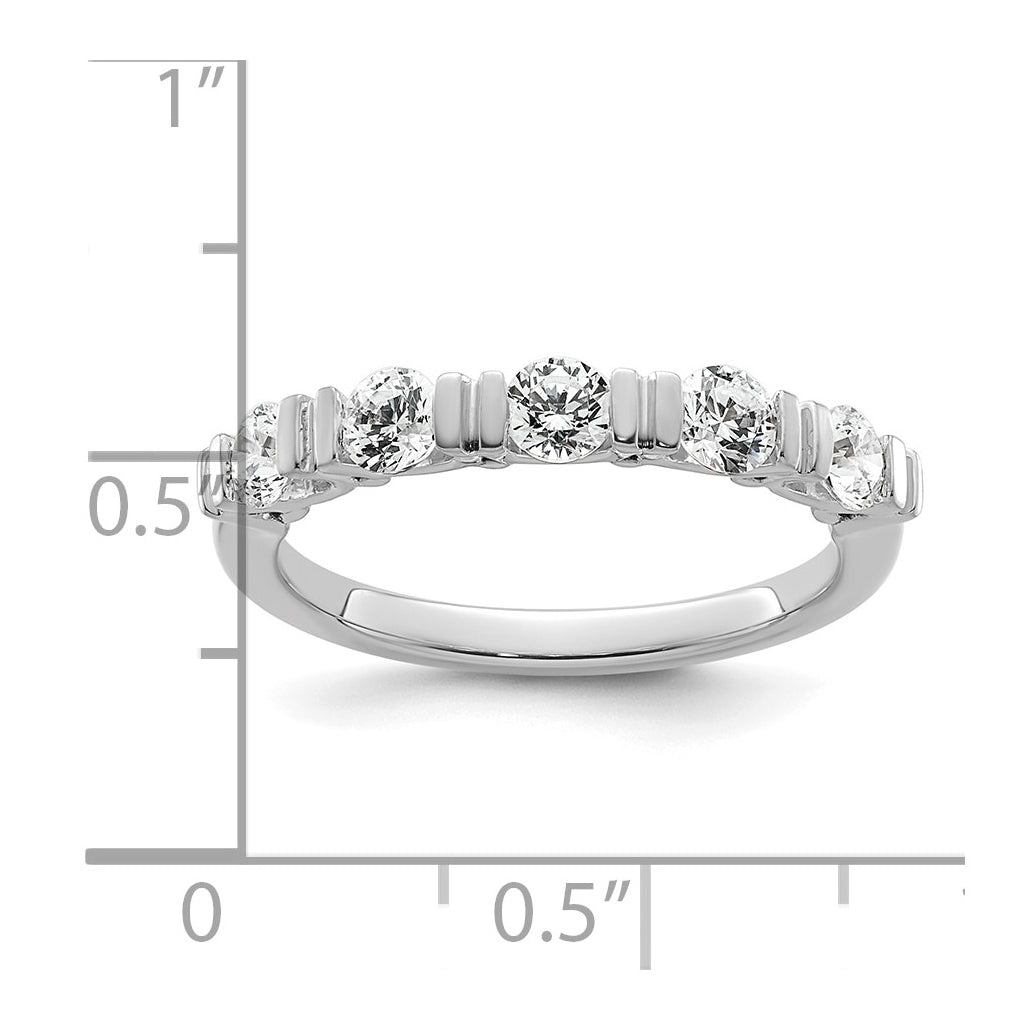 14K Yellow Or White Gold Complete Diamond Tension Set 5-Stone Wedding Band
