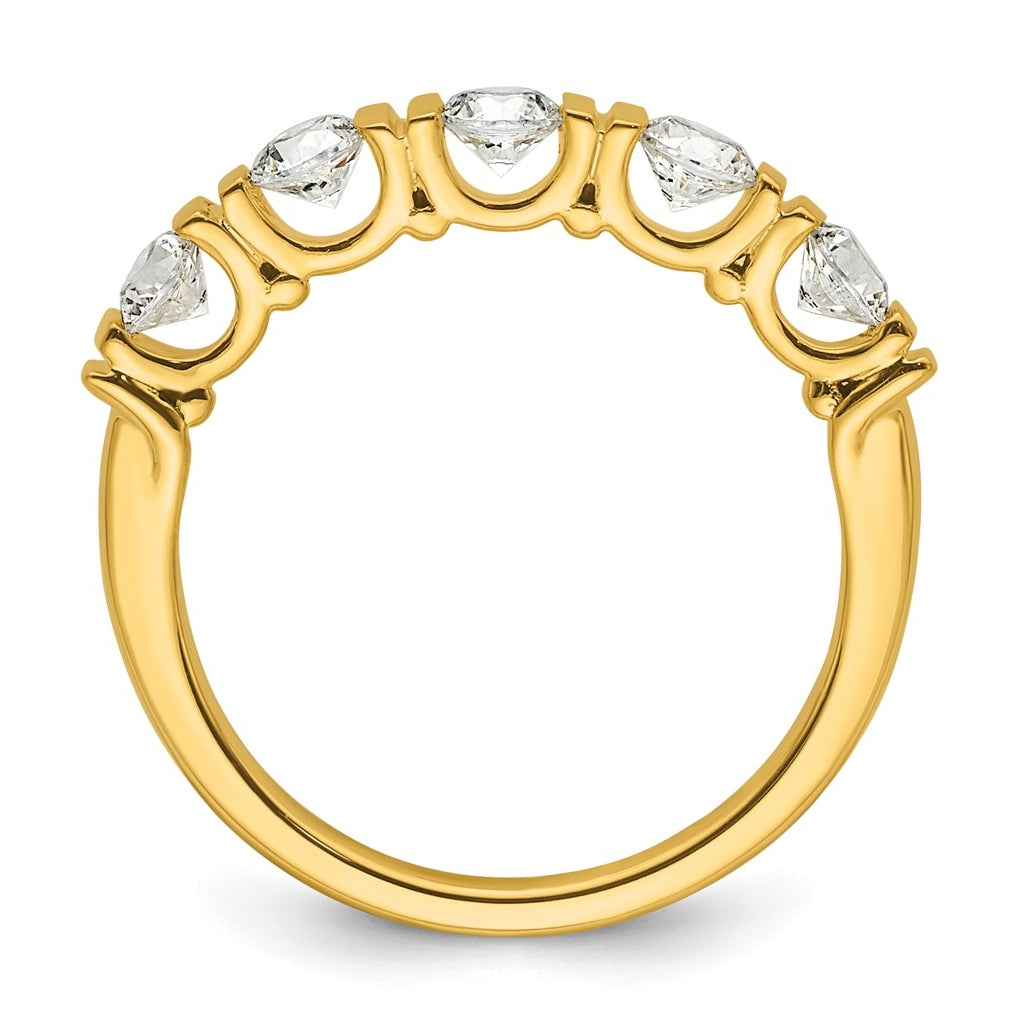 14K Yellow Or White Gold Complete Diamond Tension Set 5-Stone Wedding Band