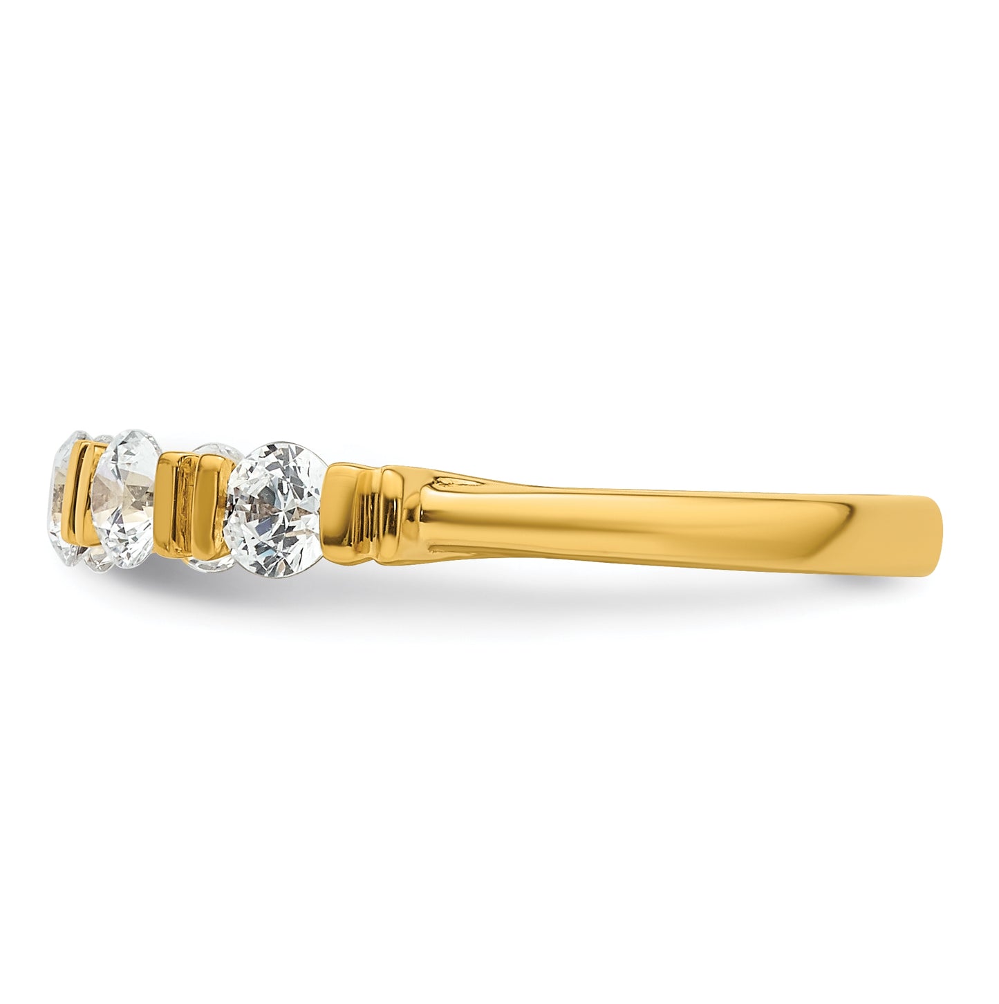 14K Yellow Or White Gold Complete Diamond Tension Set 5-Stone Wedding Band