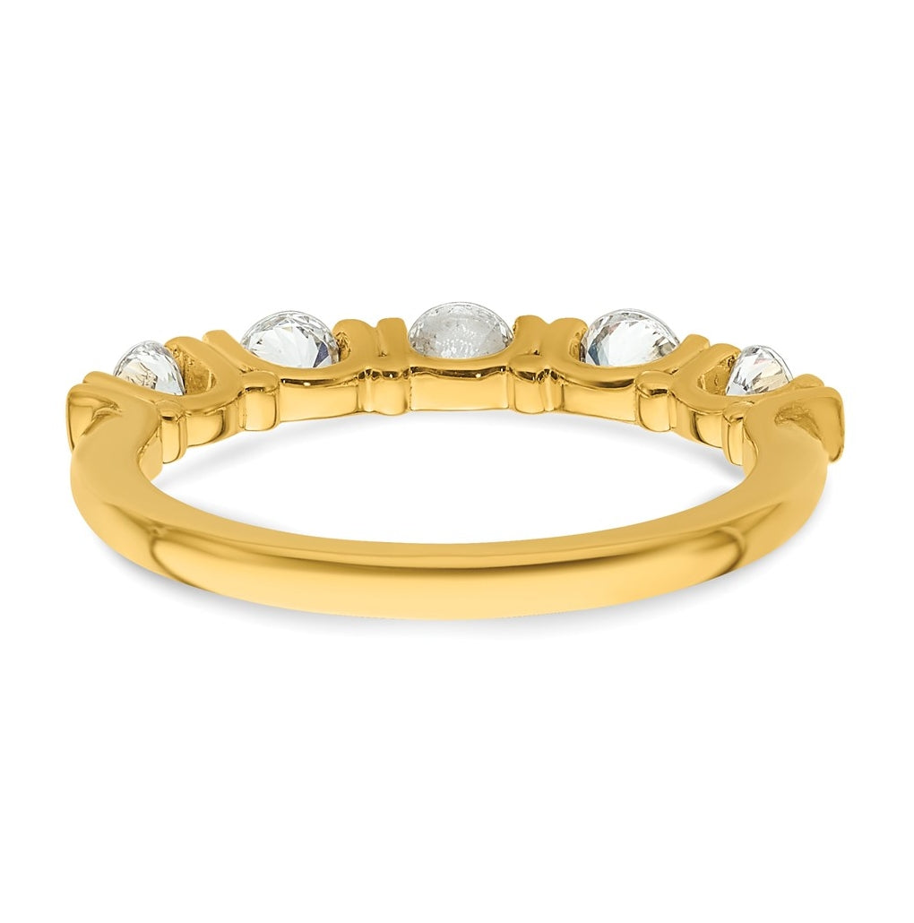 14K Yellow Or White Gold Complete Diamond Tension Set 5-Stone Wedding Band