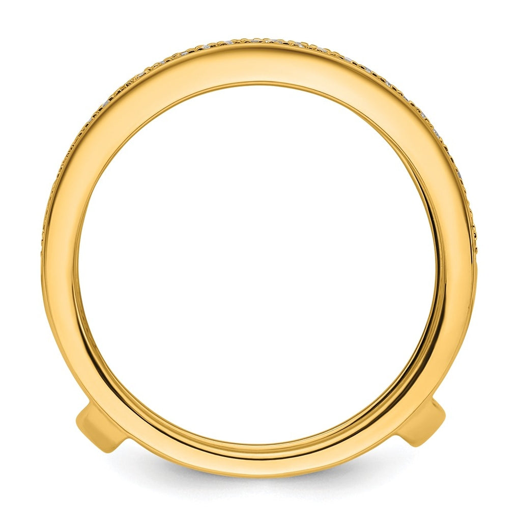 14K Yellow Or White Gold Complete Diamond Ring Guard