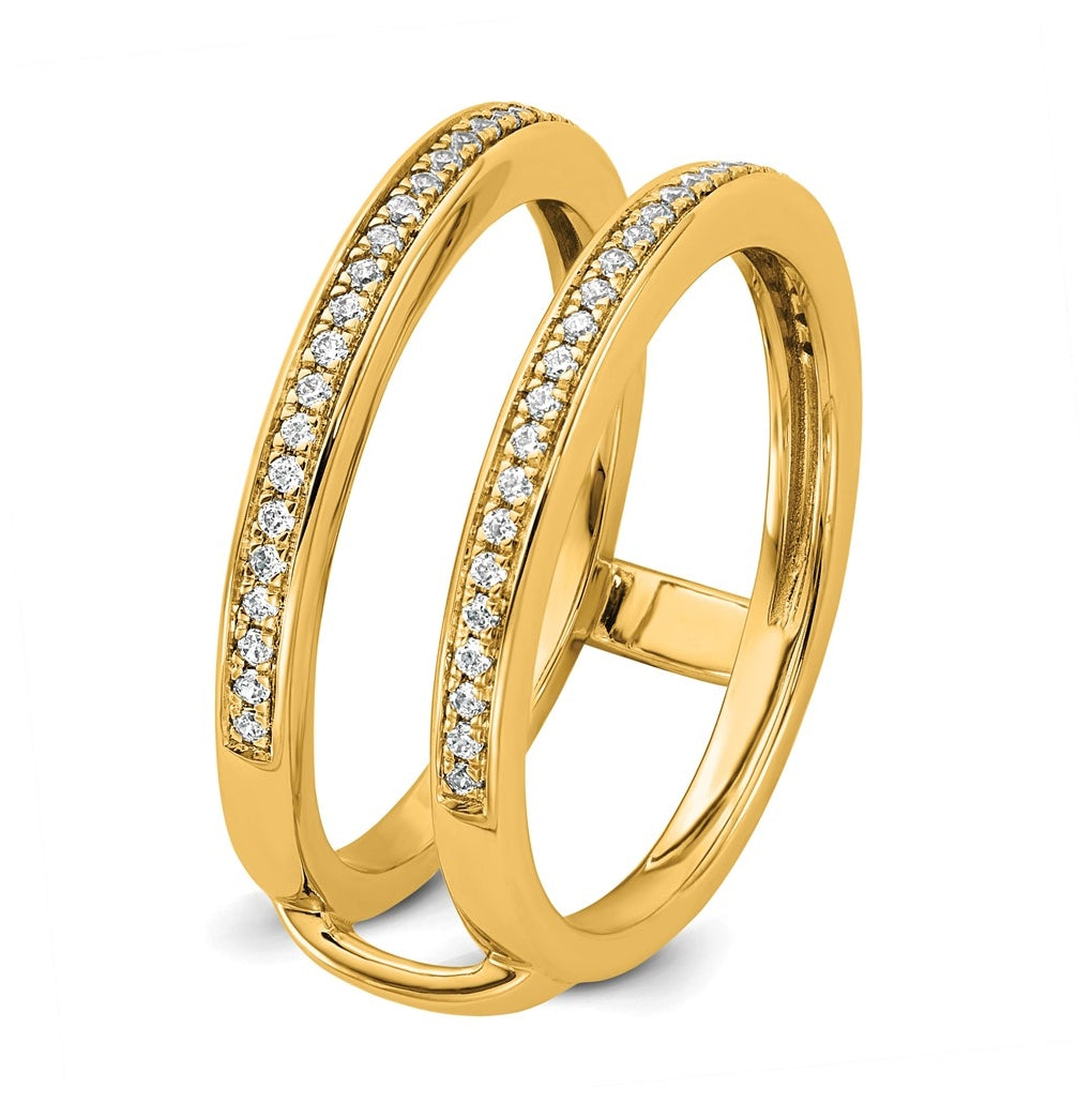 14K Yellow Or White Gold Complete Diamond Ring Guard