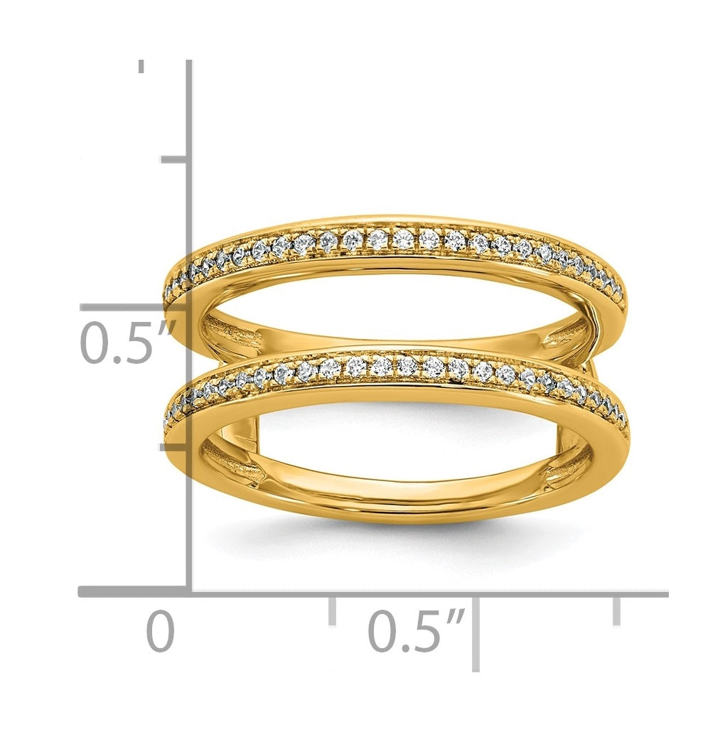 14K Yellow Or White Gold Complete Diamond Ring Guard