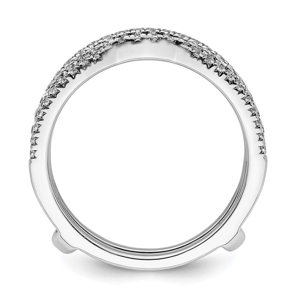 14k White Gold 5/8 carat Lab Grown Diamond VS+ F+ Complete Ring Guard