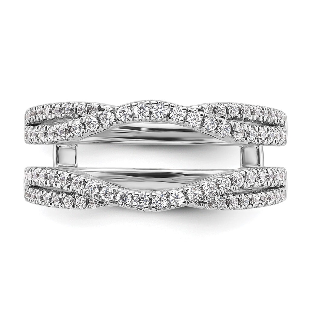 14k White Gold Complete Diamond Ring Guard