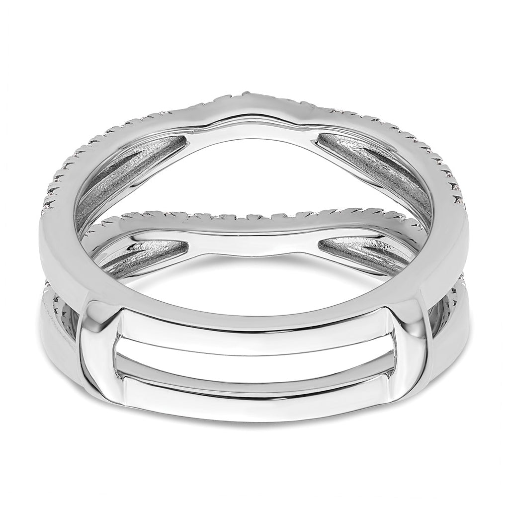 14k White Gold Complete Diamond Ring Guard