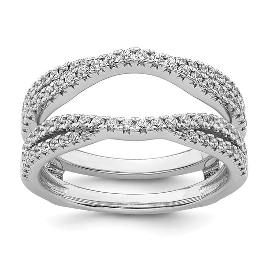 14k White Gold Complete Diamond Ring Guard