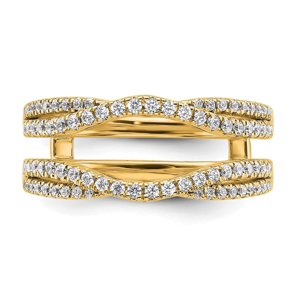 14k Yellow Gold 5/8 carat Lab Grown Diamond VS+ F+ Complete Ring Guard