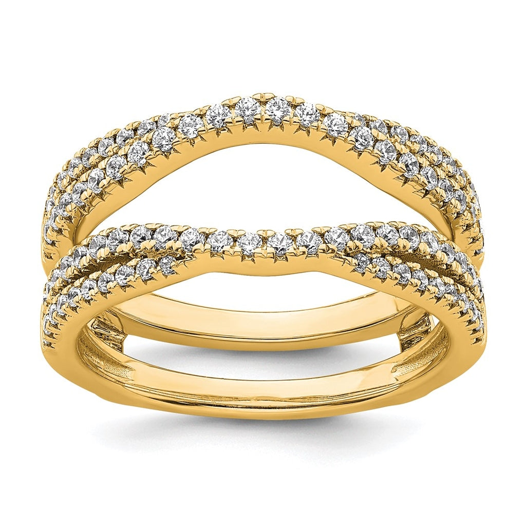 14k Yellow Gold 5/8 carat Lab Grown Diamond VS+ F+ Complete Ring Guard