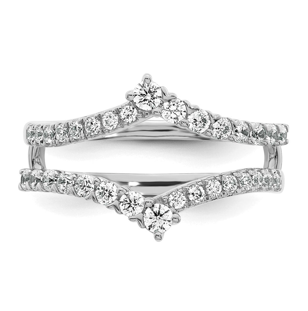 14k White Gold Complete Diamond Ring Guard