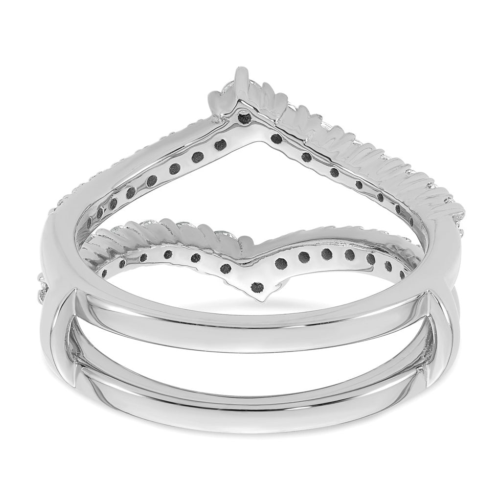 14k White Gold Complete Diamond Ring Guard