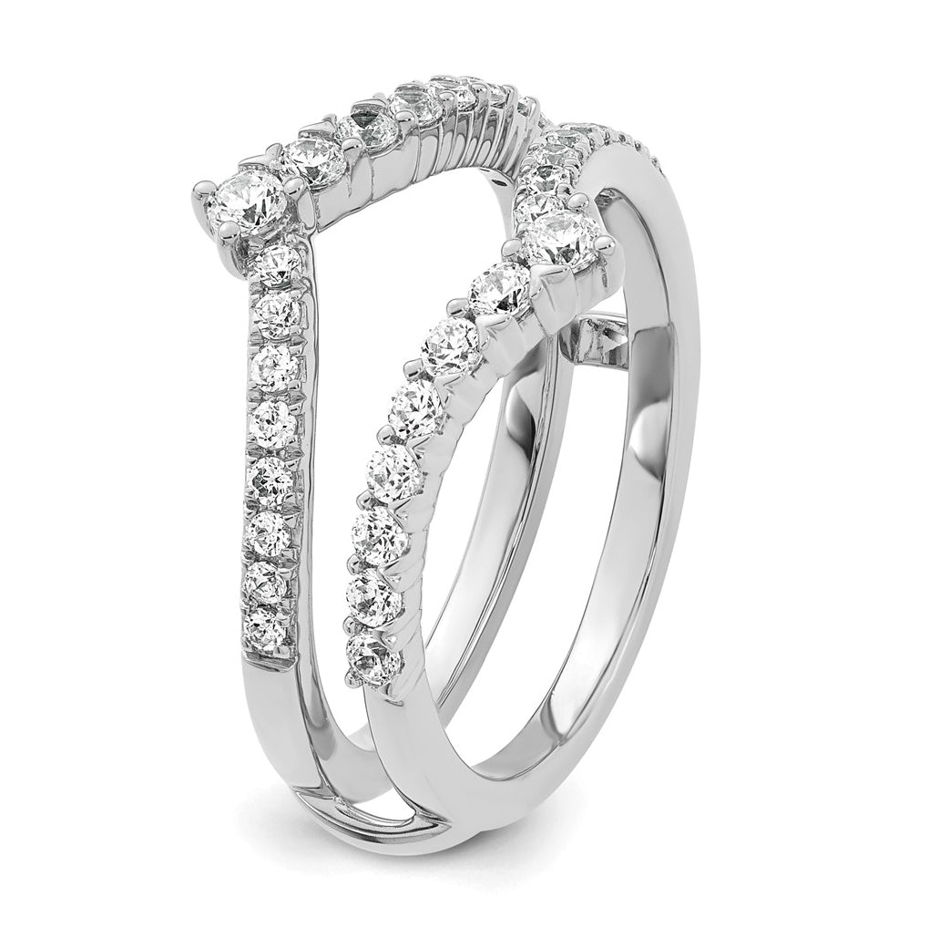 14k White Gold Complete Diamond Ring Guard