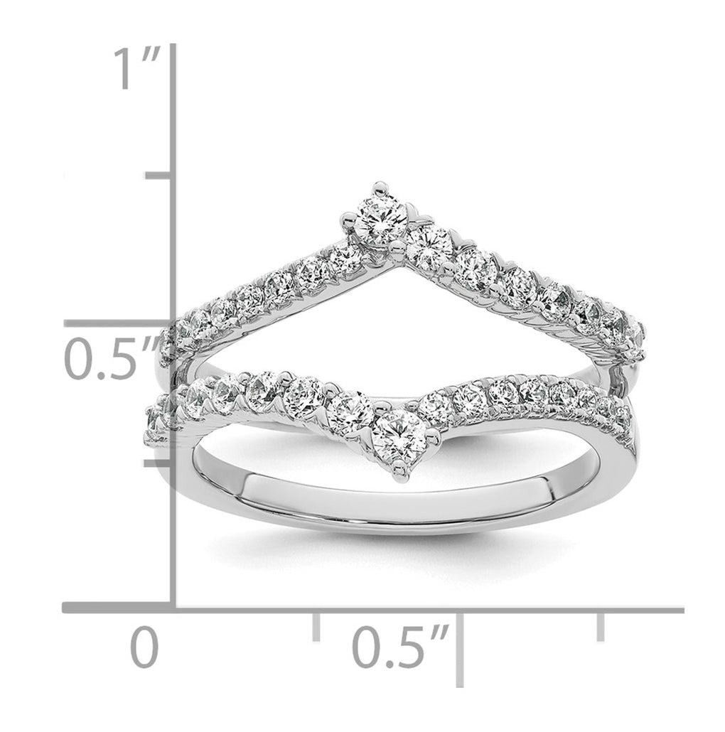 14k White Gold Complete Diamond Ring Guard