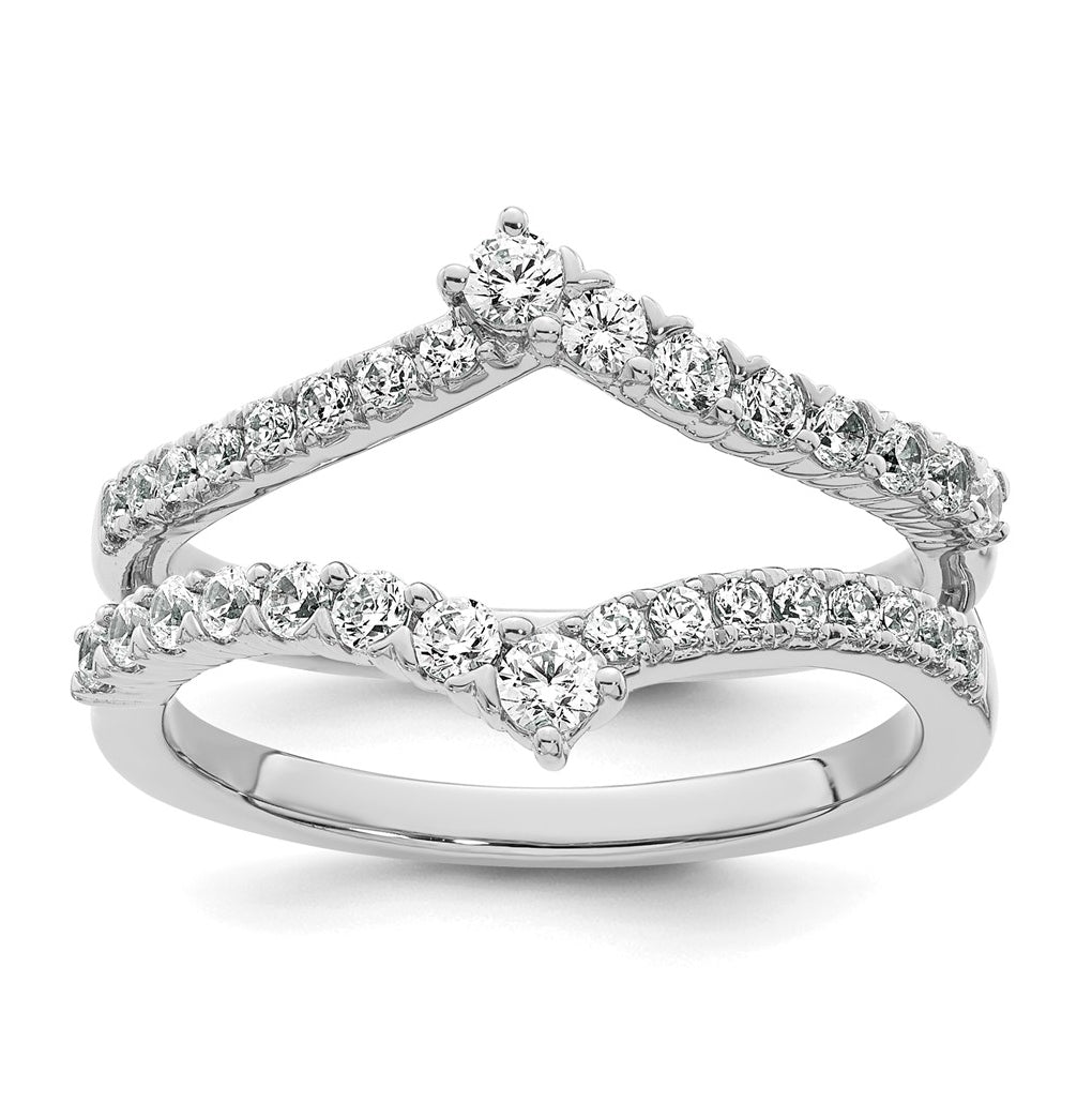 14k White Gold Complete Diamond Ring Guard