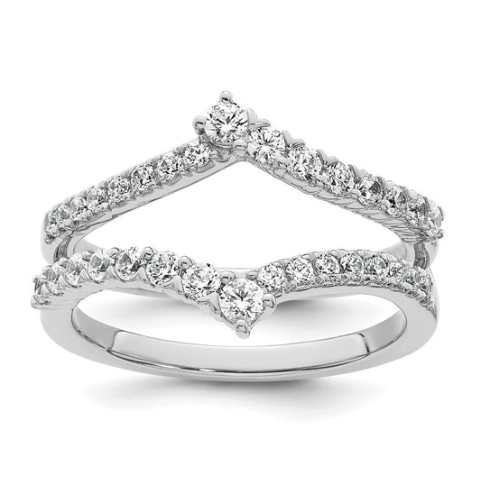 14k White Gold Complete Diamond Ring Guard