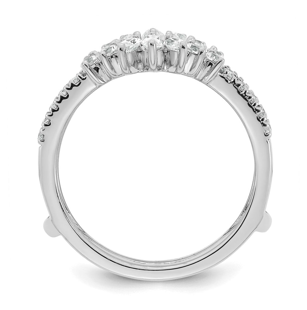 14k White Gold Complete Diamond Ring Guard