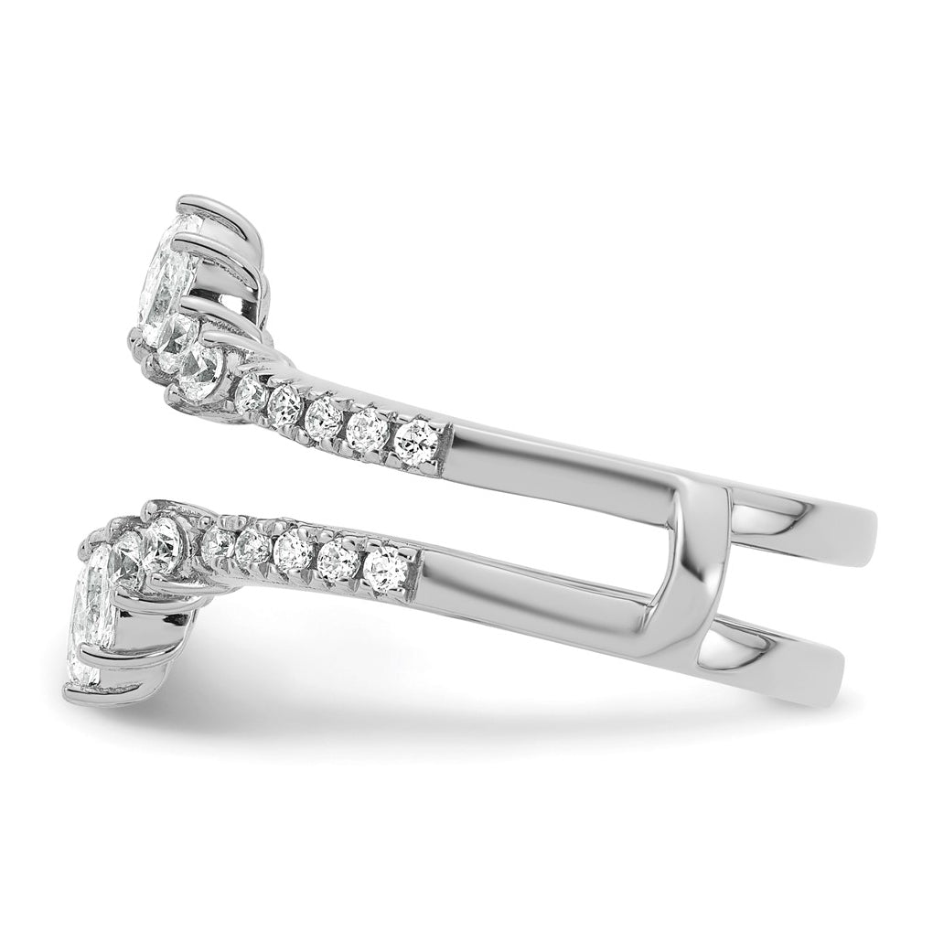 14k White Gold Complete Diamond Ring Guard