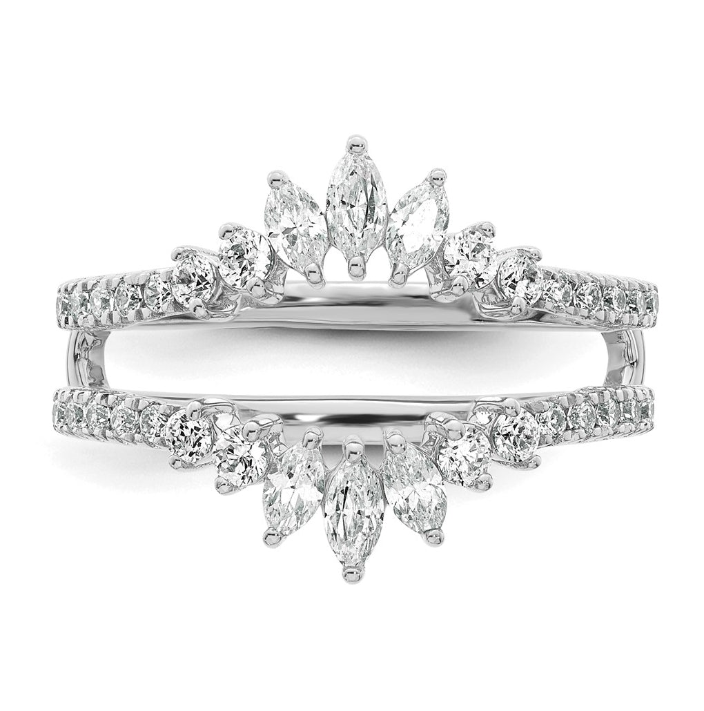 14k White Gold Complete Diamond Ring Guard
