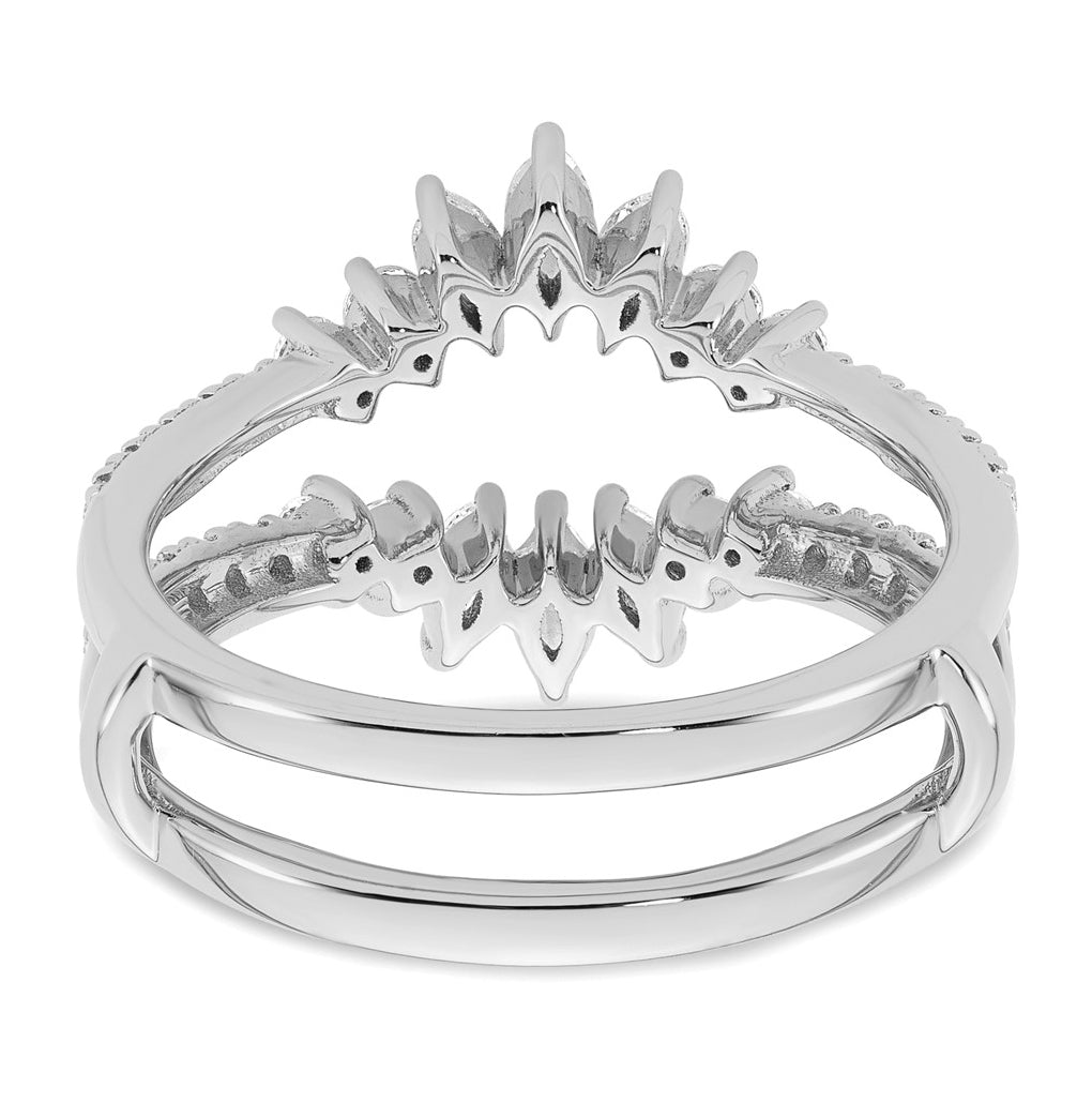 14k White Gold Complete Diamond Ring Guard