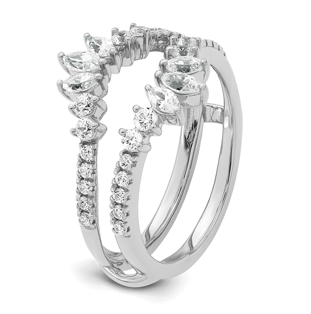 14k White Gold Complete Diamond Ring Guard