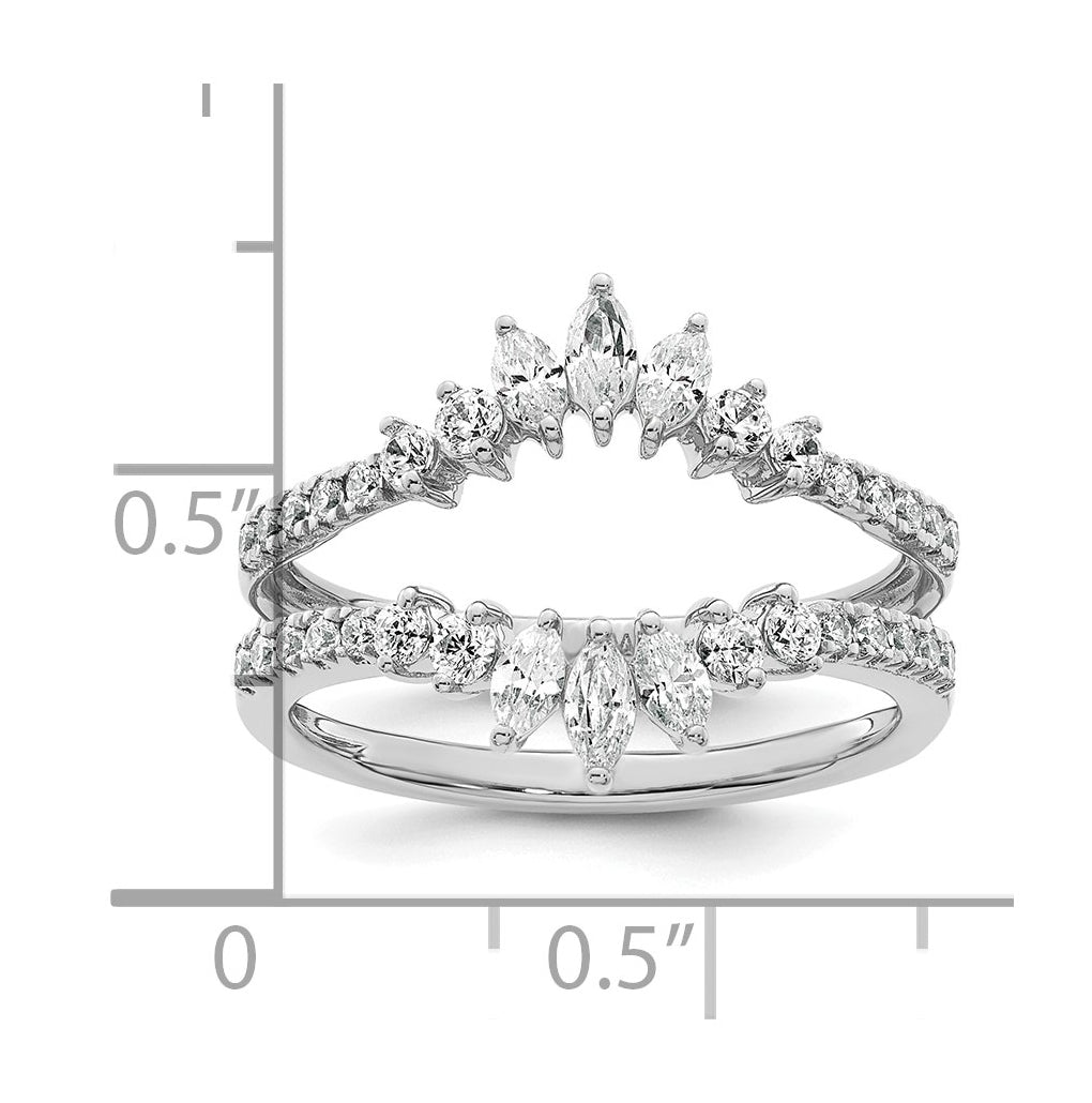 14k White Gold Complete Diamond Ring Guard