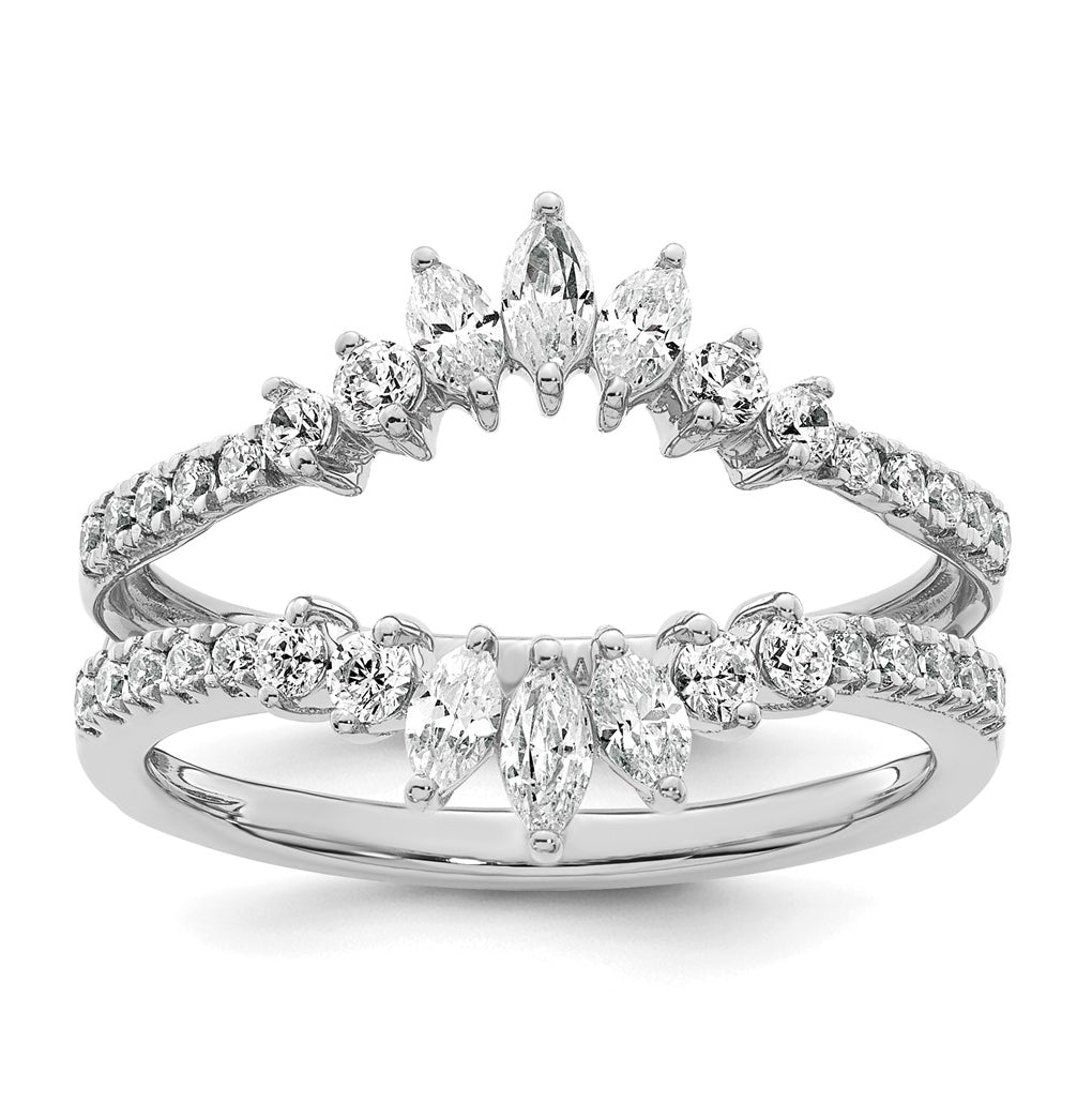 14k White Gold Complete Diamond Ring Guard