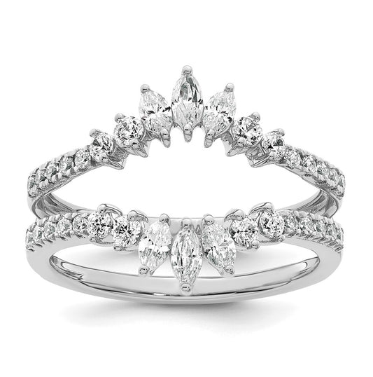 14k White Gold Complete Diamond Ring Guard