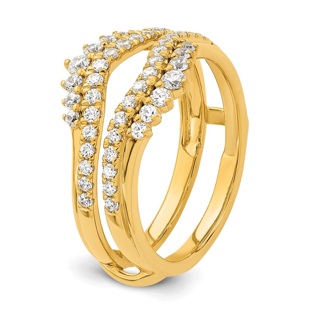14K Yellow Or White Gold Complete Diamond Ring Guard